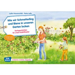 Kamishibai Bildkartenset - Wie wir Schmetterling und Biene in unseren Garten locken, 4 bis 8 Jahre