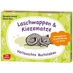 Laschwappen und Kiezematze. Vertauschte Buchstaben, Kartenspiel, 5 bis 8 Jahre