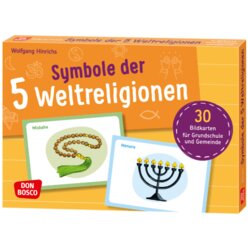 Symbole der 5 Weltreligionen, Bildkarten, 6-10 Jahre