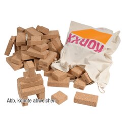 KORXX Korkbausteine, 60 Stck im Baumwollbeutel, ab 2 Jahre