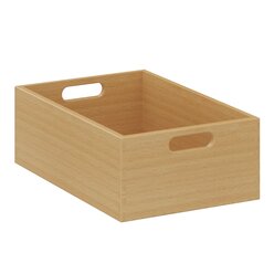 Materialkasten flach, Hhe 12 cm, Buche natur