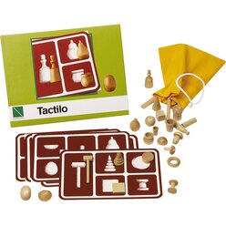 Tactilo, Tastspiel mit 25 Holzfiguren, 5 Legekarten, ab 4 Jahre