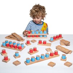 Wooden Counting Blocks, Zhlsteine-Set aus Holz, ab 2 Jahre