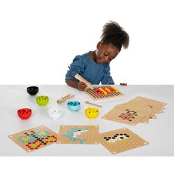 Wooden Fine Motor Pattern Balls, Pinzetten-Legespiel, ab 3 Jahre