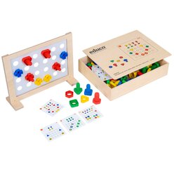Zusammen schrauben, Kooperationsspiel um Farben und Muster, ab 3 Jahre
