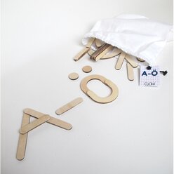 Das ganze Alphabet, 88 magnetische Bauteile aus Holz