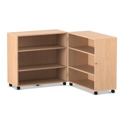 Flexeo Klapp-Wagen, fahrbar, 4 Fachbden, Dekor Ahorn honig, HxBxT 121,1x94,7x81,6 cm