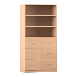 Flexeo Hochschrank mit Sockel, HxBxT: 190x94,4x40 cm, 6 gro�e Schubladen