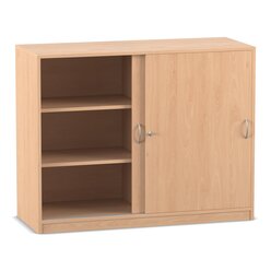 Flexeo Schiebetrenschrank mit 6 Fchern, Buche hell, 38 cm tief