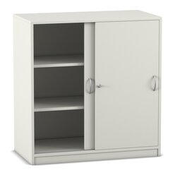 Flexeo Schiebetrenschrank  wei, mit 3 Fchern, 99,1 x 94,4 x 38 cm