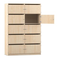 Flexeo Schliefachschrank Ahorn, 10 Fcher mit Briefschlitzen, HxBxT: 190 x 126,4 x 50 cm