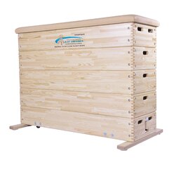 Grevinga Sprungkasten gro, 150 x 50 x 110 cm, 5-teilig, aus Kiefernholz mit Schwenkrolleneinrichtung