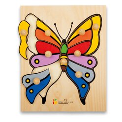 Holz-Puzzle Schmetterling mit groen Griffen, ab 3 Jahre