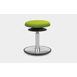 Lffler ERGO TOP Hocker 32-39 cm, Kunstleder grn mit Bodenwippe Aluminium poliert, Sitzflche 30 cm, Gasfeder schwarz