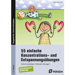 55 einfache Konzentrations- und Entspannungsbungen, Buch, 1.-5. Klasse