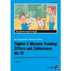 Tglich 5 Minuten Training: Ziffern und ZR bis 10, Kopiervorlage, 1. Klasse