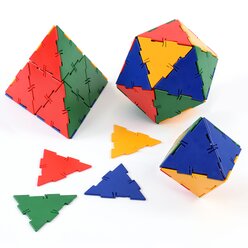 Polydron Mengensatz gleichseitige Dreiecke gro, 50 Teile in 4 Farben