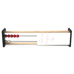 Rechenrahmen, rot/weiss/blau RE-Wood mit beschreibbarer Blende (so lange der Vorrat reicht)