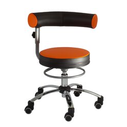 Sanus-Air Gesundheitsstuhl 36-43 cm, hhenverstellbare Lehne und Pilates-Sitzkissen, Kunstleder orange/schwarz mit Brorollen
