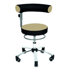 Sanus Gesundheitsstuhl 46-54 cm mit hhenverstellbarer Lehne, Kunstleder beige/schwarz, mit Rollstopp