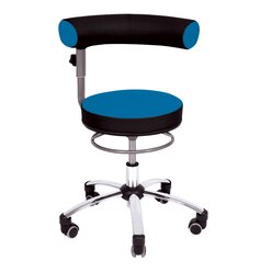 Sanus Gesundheitsstuhl  36-43 cm mit hhenverstellbarer Lehne, Stoff blau/schwarz, mit Rollstopp