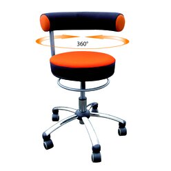 Sanus Gesundheitsstuhl  46-54 cm, Stoff orange/schwarz, mit Brorollen