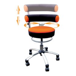 Sanus Gesundheitsstuhl  42-51 cm mit hhenverstellbarer Lehne, Stoff orange/schwarz, mit Rollstopp