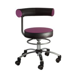 Sanus-Gesundheitsstuhl 42-51 cm, Kunstleder lila/schwarz, Rollen mit Feststeller