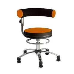 Sanus Gesundheitsstuhl  36-43 cm mit h�henverstellbarer Lehne, Stoff orange/schwarz, mit Gleiter