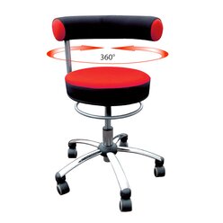 Sanus Gesundheitsstuhl 46-54 cm mit hhenverstellbarer Lehne, Stoff rot/schwarz, mit Rollstopp