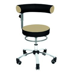 Sanus Gesundheitsstuhl 46-54 cm mit hhenverstellbarer Lehne, Kunstleder beige/schwarz, mit Gleiter