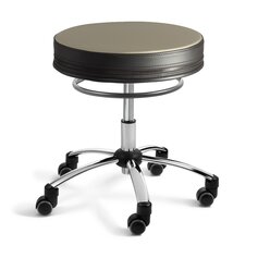 Sanus-Hocker, 45-53 cm, Kunstleder beige/schwarz, mit Feststeller