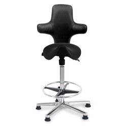 Sanus Brostuhl Variowip Hochstuhl, Sattel, Leder, 58-85 cm, schwarz, Furing, auf Gleitern