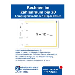 Stpselkarten Rechnen +, - bis 20