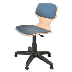 Lehrerdrehstuhl, Fachraumstuhl, feststehend, Gasfeder hhenverstellbar 39-52 cm, Polster adriatic, Filzgleiter