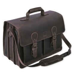 TimeTEX Bchertasche Probata XXL, ranger (dunkelbraun), Sattelleder