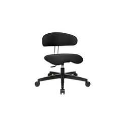 Topstar KIHO Erzieherstuhl, 34-47 cm, Stoff schwarz, mit Hartbodenrollen
