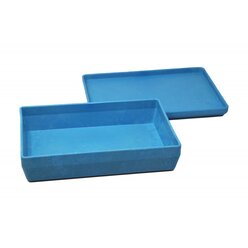 RE-Wood Box mit Deckel 25 x 18 x 6 cm - 1,5 l, blau