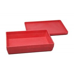 RE-Wood Box mit Deckel 25 x 18 x 6 cm - 1,5 l, rot