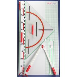 Tafelzeichengerte Satz II Magneto mit Vollmagnetstreifen aus RE-Plastic PROFI-linie (165103.M00)