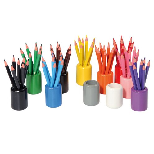 Set mit 11 farbigen Stiftehaltern (leer), ab 2 Jahre kaufen | Betzold