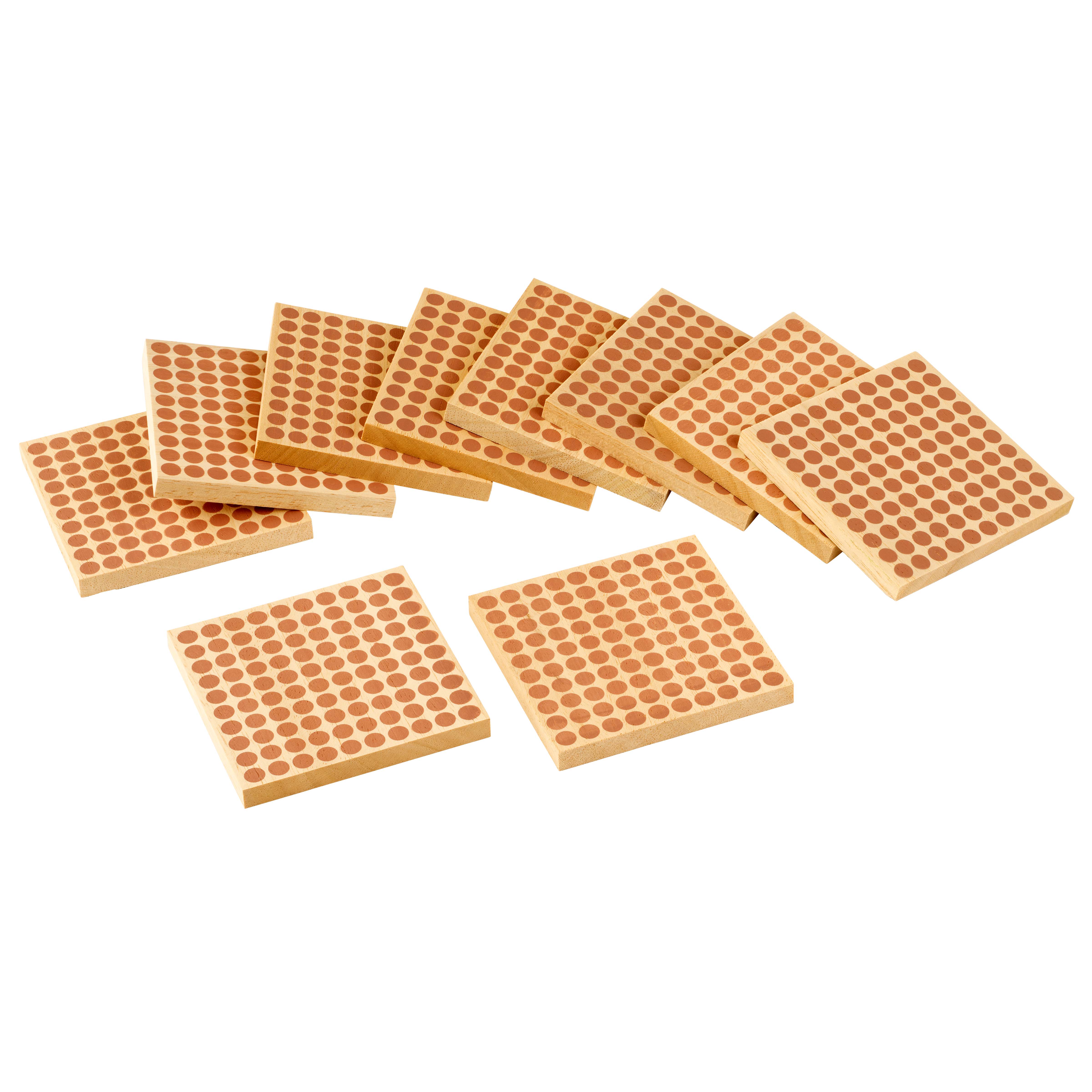 Holzquadrat (10 St) - Montessori Mathematik