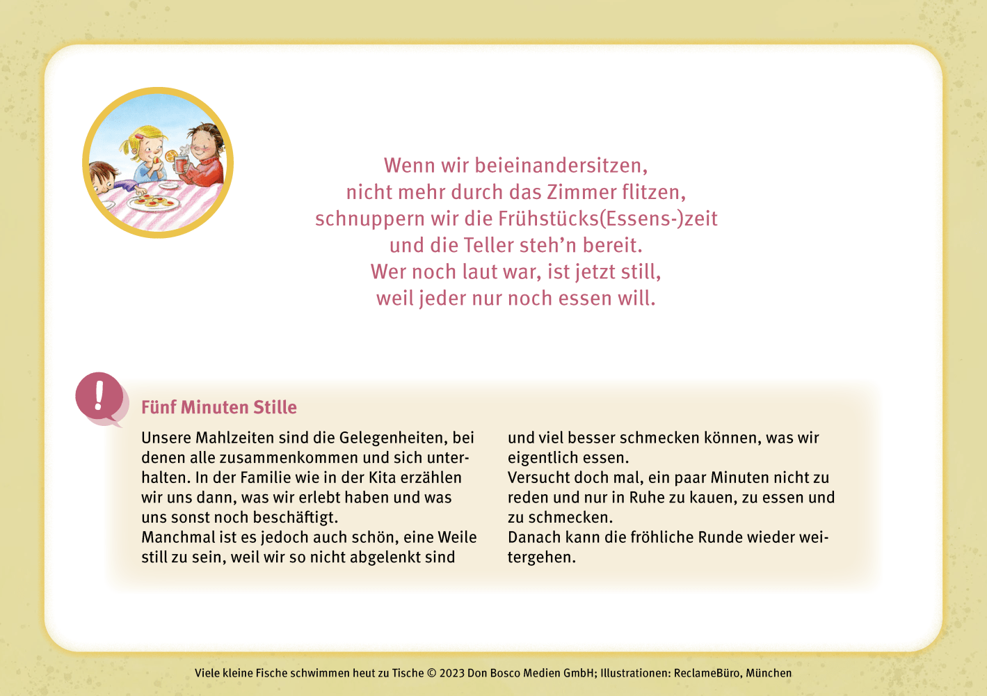 Viele kleine Fische schwimmen heut zu Tische, Kartensatz, 3-7 Jahre