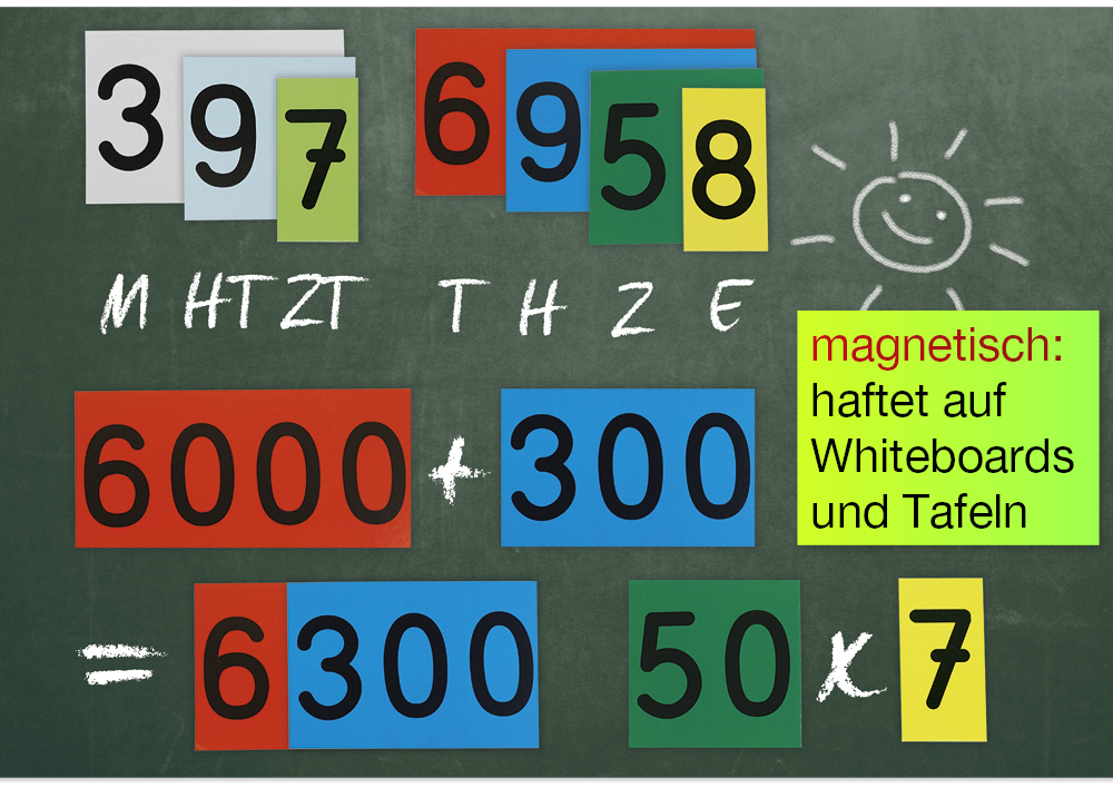 Demo-Dezimalstellenwert-Karten, magnetisch, 70 Stück