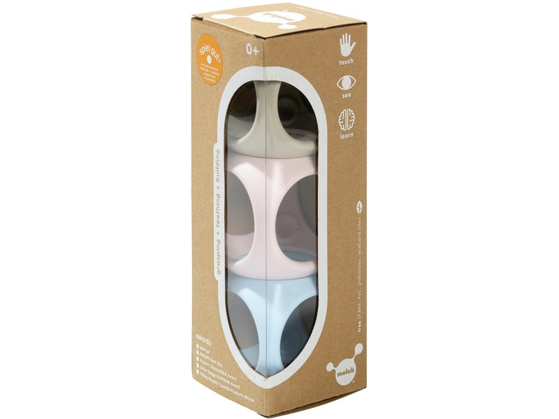Fidget-Würfel Oibo aus Silikon zum Greifen und Drücken, ab 0 Jahren, pastell