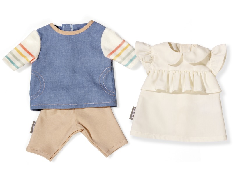 Puppenkleidung-Set Jahreszeiten Mädchen, Outfit und Kleid, Größe 0