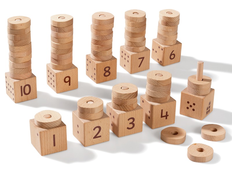 Abakus Zahlen und Mengen aus Holz, Zählspiel bis 10, ab 18 Monaten