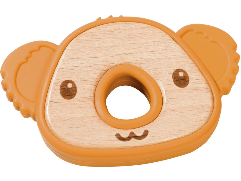 Beißring mit Rassel Koala zum Zahnen, ab 0 Jahren, orange