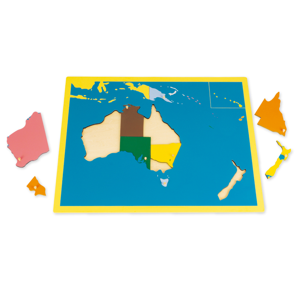 Montessori Puzzlekarte Ozeanien, ca. 57 x 45 cm