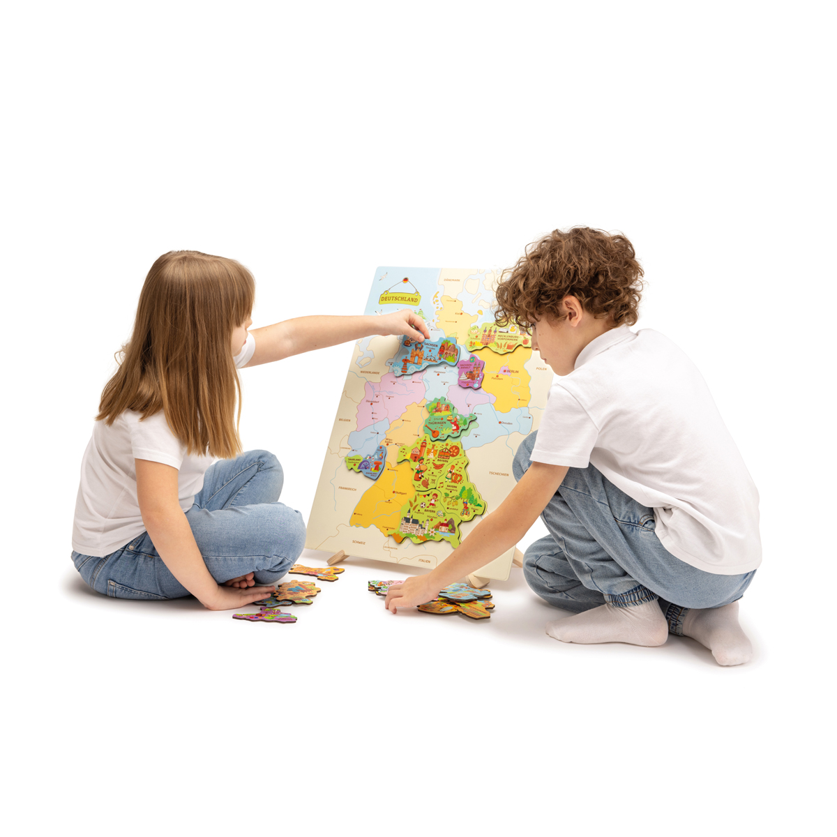 Magnetpuzzle Landkarte Deutschland, 16 Bundesländer, 20 Teile, 48,5 x 65,5 cm